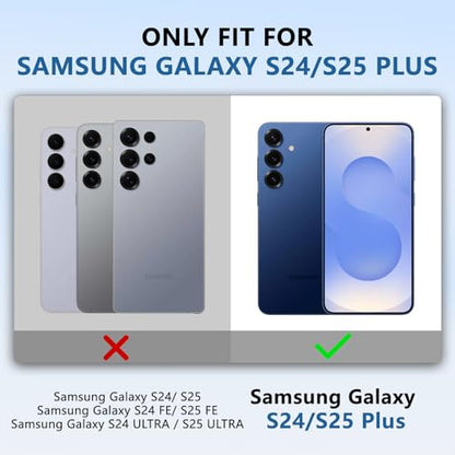 for Samsung 25-Plus Case/Samsung 24-Plus Case with Stand, Gray - color: Gray, size: Galaxy S24/S25 Plus 6.7"