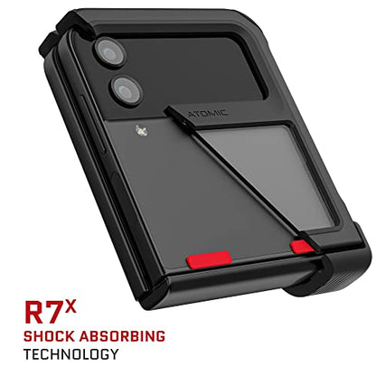 Ghostek Atomic Slim Galaxy Z Flip 4 Case - Clear Back with Black Aluminum Metal Bumper, Shockproof & Dual-Layer Protective Phone Case, Phone Cover Designed for 2022 Samsung Z Flip 4 (6.7") (Black) - color: Black, size: Galaxy Z Flip 4