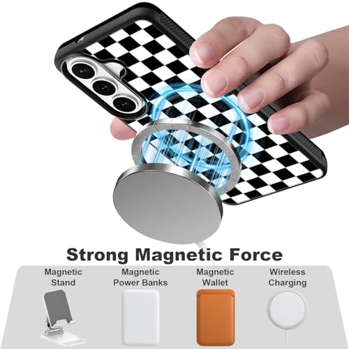 Magnetic for Samsung Galaxy S26 Case Checkered Pattern - color: Checkered