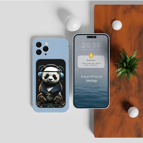Phone Credit Card Holder Stick on, Phone Case Wallet, Cell Phone Pocket Self Adhesive Stretchy Lycra Stick on Wallet ID Credit Card Case Pouch Sleeve for All Smartphones, Cate Panda - color: 330