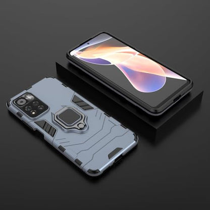 Max Power Digital Magnet Case for Xiaomi Redmi Note 11 Pro Shockproof Hard Phone Cover with Grip, Metal Ring Kickstand Bumper Shell [Compatible with Magnetic Car Mount] (Navy) - color: Navy, size: Xiaomi Redmi Note 11 Pro