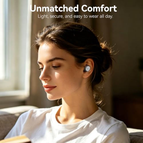 TOZO T10 Wireless Earbuds Powerful Bass Stereo Wireless Charging, APP, IPX8 - color: Matte White