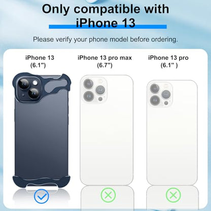 Frameless Phone Case Crafted for iPhone 13 Blue - color: Aluminum Blue, size: iPhone 13