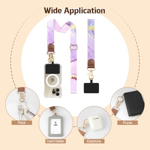 TiMOVO Phone Lanyard Crossbody Wrist Strap, Adjustable Anti-Theft Strap for Smartphone Case - color: Cloudy Pink