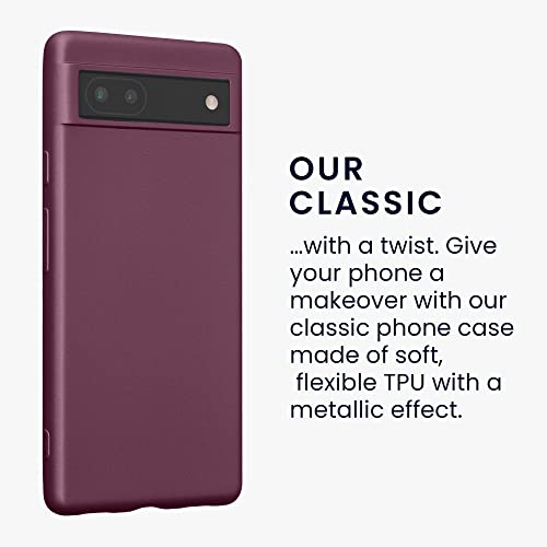 kwmobile Case Compatible with Google Pixel 6a Case - Soft Slim Metallic TPU Silicone Cover - Metallic Lavender - color: Metallic Lavender