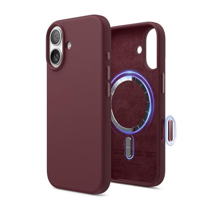 elago Premium Magnetic Silicone Case for iPhone 17 Burgundy | Compatible with MagSafe, Liquid Silicone Material, Protection, Shockproof, Slim Phone (Burgundy) - color: Burgundy, size: iPhone 17