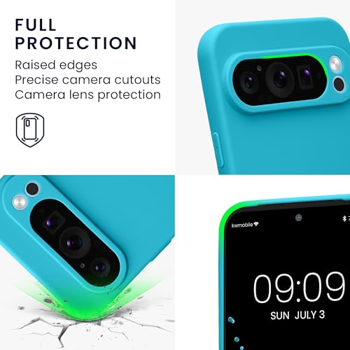 kwmobile Case Compatible with Google Pixel 9 Pro XL Case - Protective Slim TPU Phone Cover - Soft Matte Finish - Cool Glacier - color: Cool Glacier