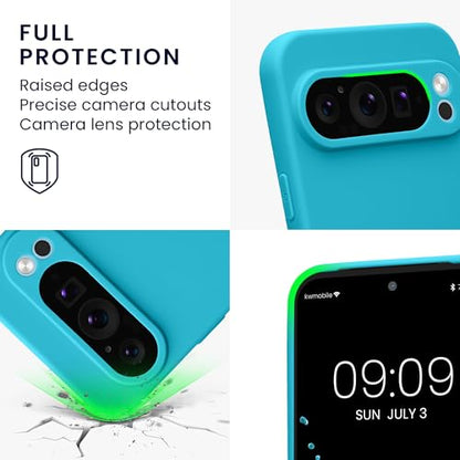 kwmobile Case Compatible with Google Pixel 9 Pro XL Case - Protective Slim TPU Phone Cover - Soft Matte Finish - Cool Glacier - color: Cool Glacier