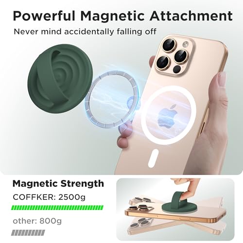 Magnetic Phone Grip for MagSafe, Silicone Ring Grip, Alpine Green - color: Alpine Green