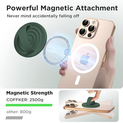Magnetic Phone Grip for MagSafe, Silicone Ring Grip, Alpine Green - color: Alpine Green