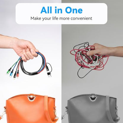 Multi Charging Cable 4 in 1 USB C Multiple Fast Charger Cable 4ft - color: Black2