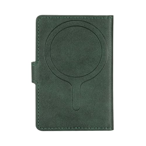 Ultra-Thin Magnetic Wallet and Card Holder (Green) | Compatible with All Magnetic Protective Case,Premium PU leather, stand function, 6 card slots; Fits iPhone17/16/15/14series - color: Green