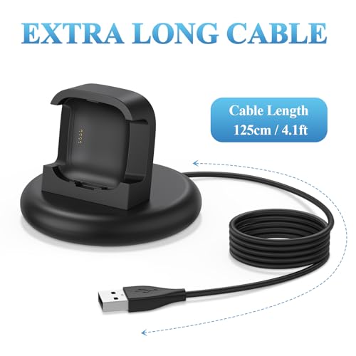 Vancle Charger for Fitbit Versa 2 (Only), Anti-Slip Charging Stand Dock with 4.1Ft USB Cable Cord for Fitbit Versa 2 Smartwatch (Not for Versa/Versa Lite)