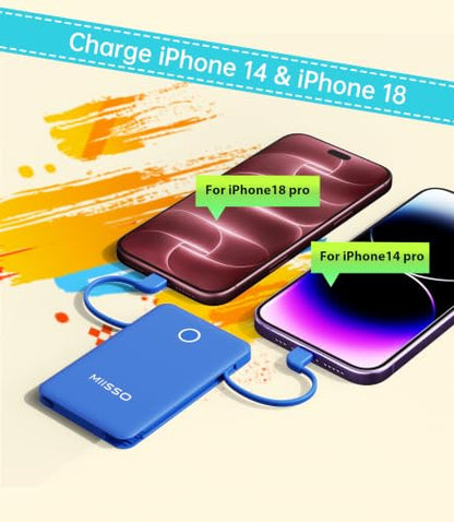 miisso 6000mah Ultra Slim Power Bank, Card Size, Deep Blue - color: Deep Blue