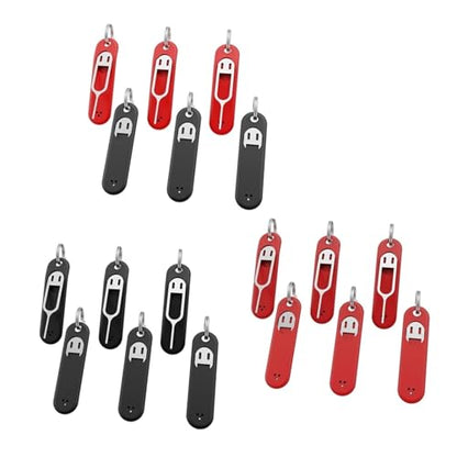 6Pcs SIM Card Removal Tool-Sim Card Tray Pin Eject Removal Tool Needle Opener Ejector,with Removable Key Chain (Color : Black Red)