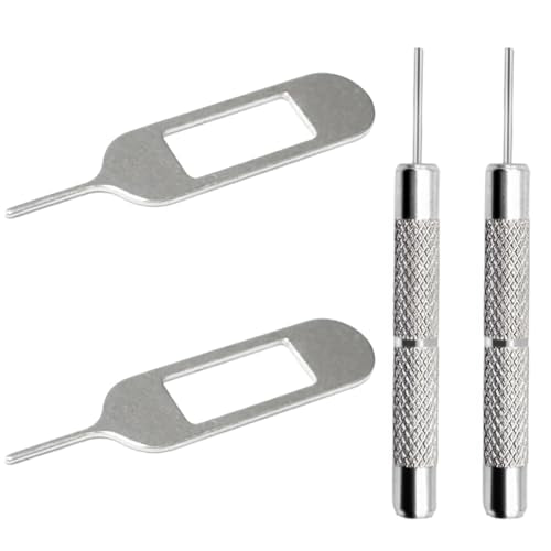 4 Pcs SIM Card Removal Openning Tool Tray Eject Pins Needle Opener Ejector Compatible with All iPhone Apple iPad HTC Samsung Galaxy Cell Phone Smartphone Watchchain Link Remover (Style F) - size: F