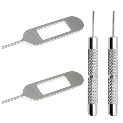 4 Pcs SIM Card Removal Openning Tool Tray Eject Pins Needle Opener Ejector Compatible with All iPhone Apple iPad HTC Samsung Galaxy Cell Phone Smartphone Watchchain Link Remover (Style F) - size: F