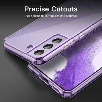 JETech Case for Samsung Galaxy S22, Anti-Yellowing, Purple | Shockproof Protection, Scratch Resistant Hard PC Back, Durable Transparent TPU Bumper - color: Purple