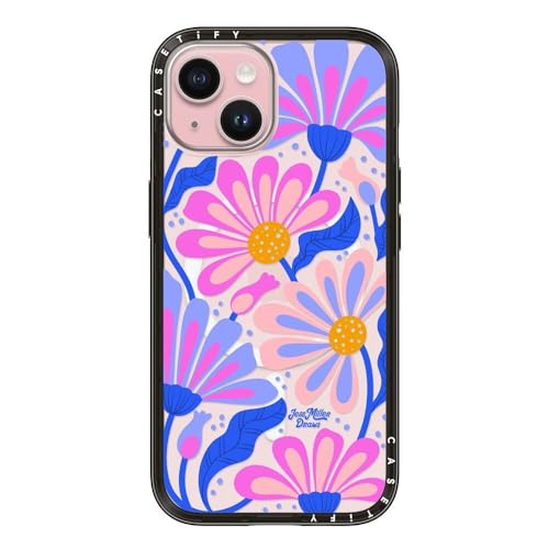 CASETiFY for iPhone 15 Case - Compact Compatible with MagSafe | Slim and Sleek | 4ft. 2x Military Grade Drop Protection | Mystic Daisy | Black - color: 09. Mystic Daisy, size: Iphone 15 (Magsafe)