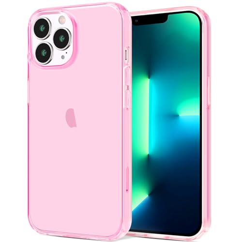 JJGoo Compatible with iPhone 13 Pro Max Case Clear, Transparent Soft Shockproof Protective Slim Thin Bumper Cover Phone Case, Pink - color: Clear Pink