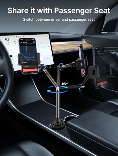 JSAUX Car Cup Holder Phone Mount for Foldable Phones & Mini Tablets - color: FlexMount
