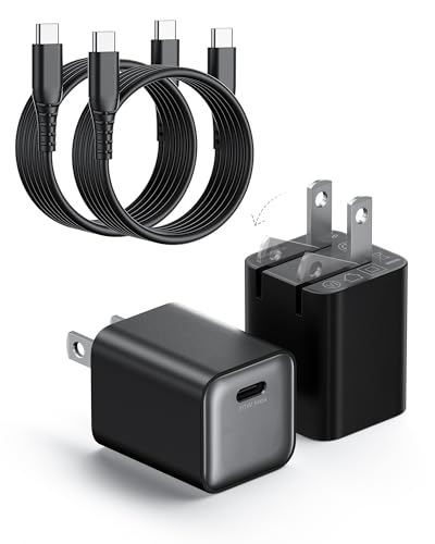 wegear 30W GaN USB C Wall Charger, Compact Charger Block with PD3.0 - color: Black, size: 2 Pack+Cables