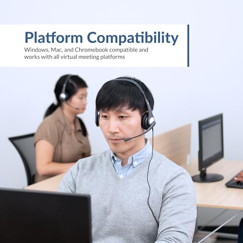 Cyber Acoustics AC-204 Stereo Headset with Ambidextrous Boom Mic - style: Stereo Headset