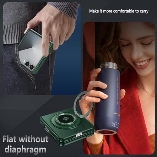 Magnetic Case for Samsung Galaxy Z Flip 7, [Compatible with MagSafe] Military Grade Shockproof Slim fit Samsung Z Flip 7 Phone Case with Magnetic Ring Kickstand, Green - color: Green, size: Samsung Galaxy Z Flip 7