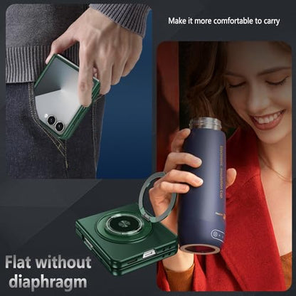 Magnetic Case for Samsung Galaxy Z Flip 7, [Compatible with MagSafe] Military Grade Shockproof Slim fit Samsung Z Flip 7 Phone Case with Magnetic Ring Kickstand, Green - color: Green, size: Samsung Galaxy Z Flip 7
