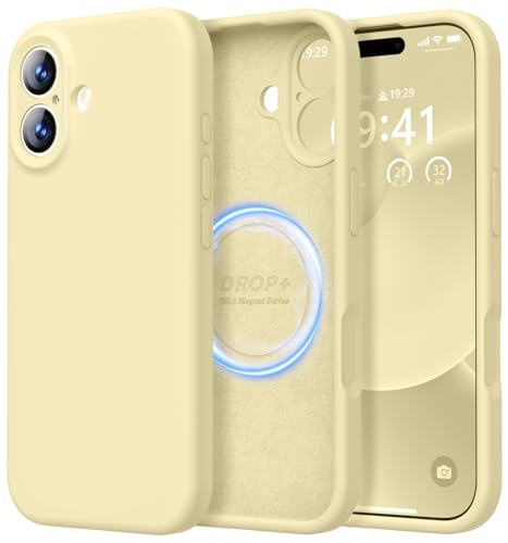 LOVE 3000 Designed for iPhone 17 Case, Premium Silicone [Compatible with Magsafe][Soft Anti-Scratch Microfiber Lining] Shockproof Protective Phone Case for Men Women 6.3", Creamy Yellow - color: Creamy Yellow, size: iPhone 17 6.3inch