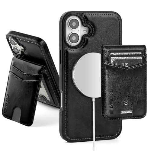 SkyEagle for iPhone 16 Wallet Case with Card Holder,Black - color: Black, size: iPhone 16 - 6.1"