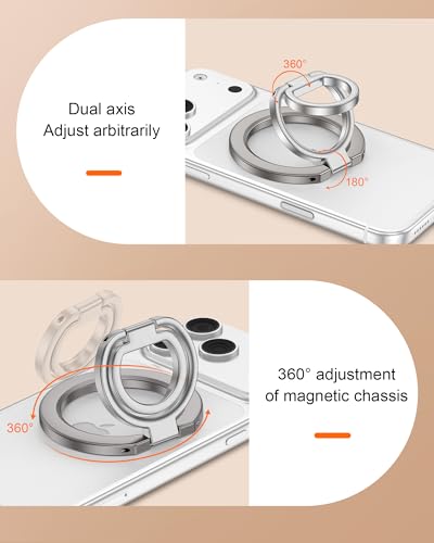 Magnetic Phone Grip Stand for Back of Phone, Pixel 10 Pro Snap Ring Holder - color: Grey