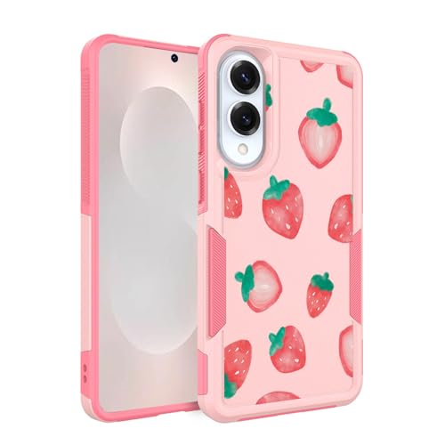 for Samsung Galaxy S25 Edge Case: Cute Flowers Floral Design for Girls Women Slim Soft TPU Bumper Shockproof Silicone Cell Phone Cover (Strawberry) - color: Strawberry, size: for Galaxy S25 Edge