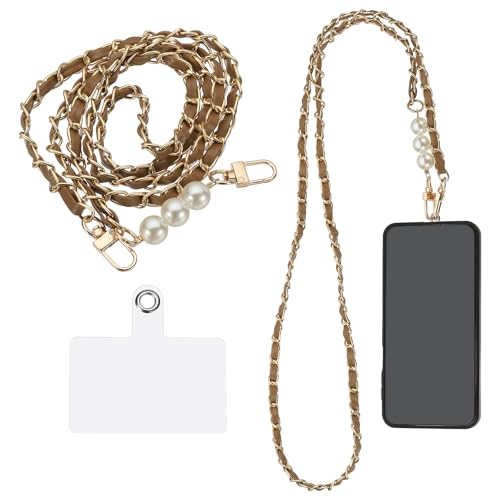 uxcell Phone Lanyard, Crossbody Cellphone Chain with Tether Tabs - color: Coffee