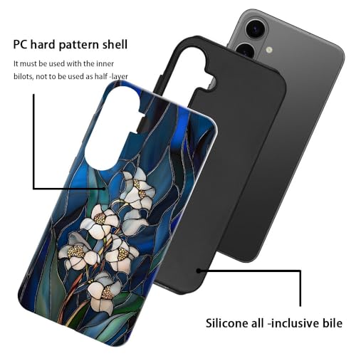 Case for Samsung Galaxy S26 Plus,Camera Protection Soft Glossy Phone Case - Lily Wild Flower Stained Glass - color: Lily Wild Flower Stained Glass, size: Samsung Galaxy S26 Plus