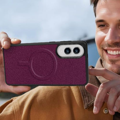 Magnetic Case for Samsung Galaxy S25 Edge Wallet Compatible with Magsafe RFID Blocking Card Holder Detachable Phone Cover Kickstand Snap Strap Zipper Pocket PU Leather (Burgundy) - color: Burgundy, size: Galaxy S25 Edge