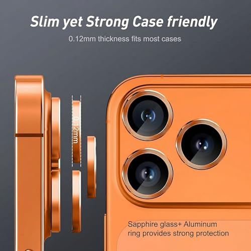 Camera Lens Protector for iPhone 17 Pro Max/17 Pro/16 Pro Max/16 Pro 9H Tempered Glass Screen Protector Cover Alignment Kit Metal Individual Ring (Black) - color: Black