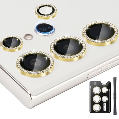 Camera Lens Protector for Samsung Galaxy S24 Ultra, Diamond Gold - color: Diamond Gold