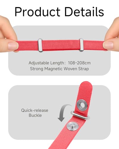 Crossbody Strap Compatible with iPhone 17/Air/Pro/Pro Max Phone Cases & Other Devices with Dual Lanyard Holes (Bright Guava) - color: Bright Guava