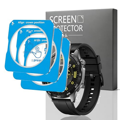 3 Pack Tempered Glass for Huawei Watch GT 4 46mm Screen Protector, 9H Hardness Anti Scratch, Impact-Protection, HD Clear Film, Screen Protector for Huawei Watch GT 4 46mm - size: for Huawei Watch GT 4 46mm