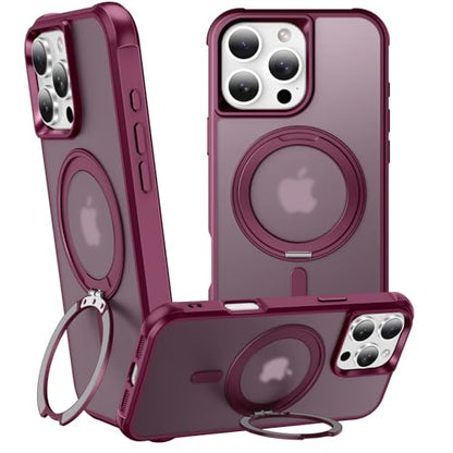 Stand case for iPhone 16 Pro case-Wine Red