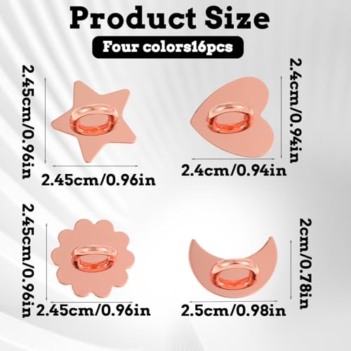 16PCS Metal Phone Ring Holder Heart Finger Ring Stand Adhesive Sunflower Star Shaped Various Styles Smartphone Grip Moon Charm Hook Smartphones Grip Loop Accessories for Mobile Case Pad Tablet