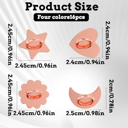 16PCS Metal Phone Ring Holder Heart Finger Ring Stand Adhesive Sunflower Star Shaped Various Styles Smartphone Grip Moon Charm Hook Smartphones Grip Loop Accessories for Mobile Case Pad Tablet