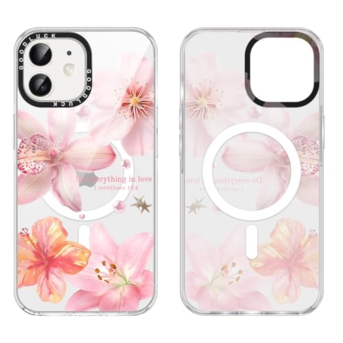 Magnetic for iPhone 12 Pro/iPhone 12 Phone Case Transparent 6.1", Summer Flower Hibiscus Floral Pattern, Aesthetic Design Clear Cover, Compatible with MagSafe, Soft TPU Funda for iPhone12 - color: Hibiscus, size: iPhone 12 Pro/iPhone 12