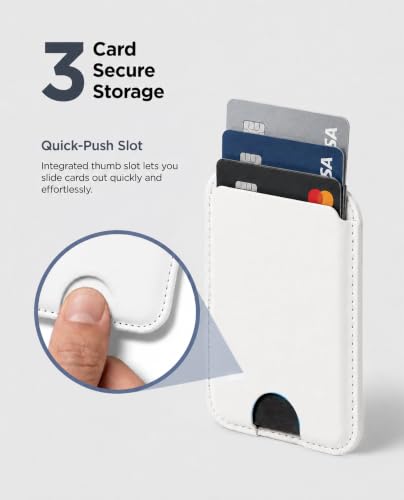 ENCASED Magnetic Wallet for Samsung Phones (Compatible with MagSafe) Premium PU leather Slim Card Holder Designed for Galaxy S26, S26 Plus, S26 Ultra (Off White) - color: White