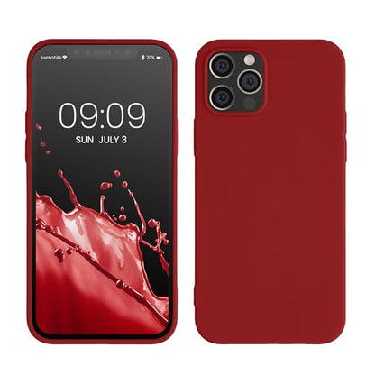 kwmobile Case Compatible with Apple iPhone 12 / iPhone 12 Pro Case - Soft Slim Protective TPU Silicone Cover - Rhubarb Red - color: Rhubarb Red