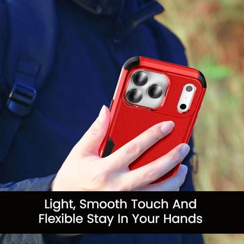 MXX for iPhone 17 Pro Max Case, Heavy Duty 3 in 1 Wing Design Protective Cover with MagSafe, Phone Case 2025 (Red) - color: Red, size: iPhone 17 Pro Max