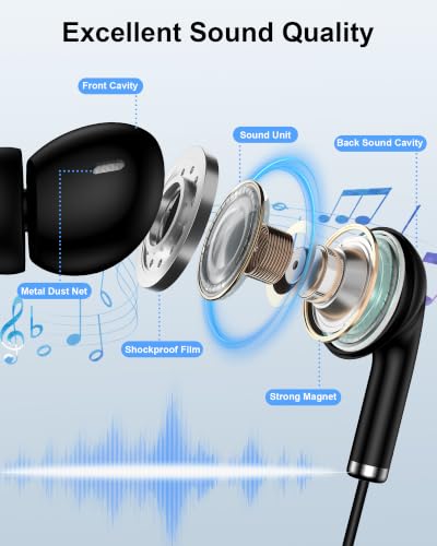 Wired Lightning Ear Buds for Apple Airpods iPhone 14 13, Headphones Earbuds - color: Black