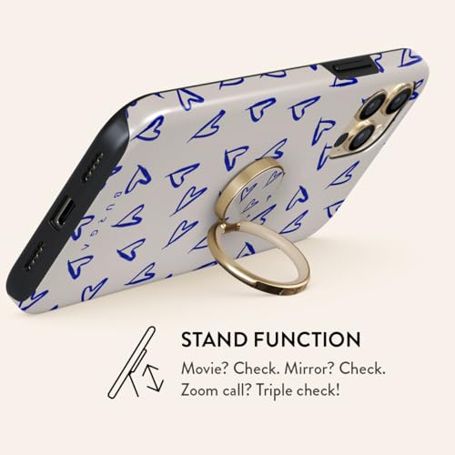 BURGA Cell Phone Ring, Holder Grip and Stand - Finger Phone Grip for Back of Smartphone Case, Kickstand 360 Rotation, Universal Ring for iPhone Samsung Galaxy Huawei Google Pixel, Stylish Accessories - color: Love Me Right, style: Gold