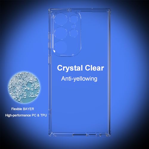 TENOC Phone Case for Samsung Galaxy S22 Ultra, Clear Case Non-Yellowing Protective Bumper Hard Back Cover - color: Clear Anti-Yellowing, size: S22 Ultra